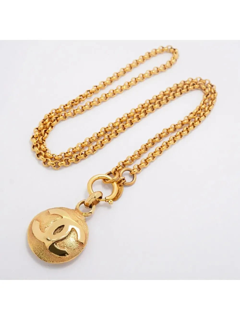 Chanel Cc Logo Circle Pendant Necklace #357909C10B